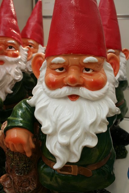 The first garden gnomes were