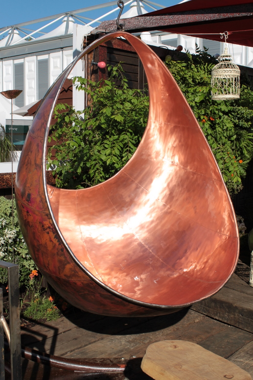 Copper swing seat - Chelsea Flower Show 2010 garden product review Copper swing seat