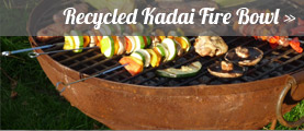recycled kadai fire pit bowl