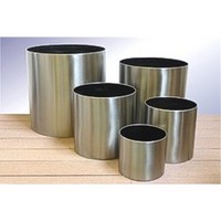 Brushed Stainless Steel Circular Planters